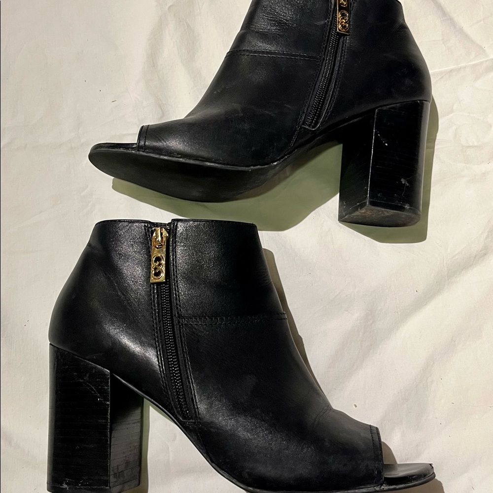 Cole Haan black heels with peep toe